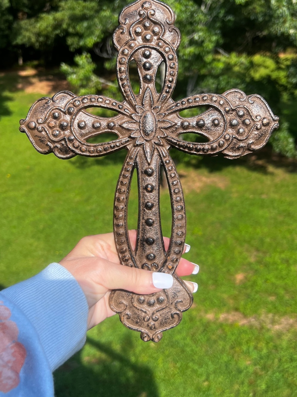Ornate Cast Iron Cross Rustic Western Southwestern Wall Decor